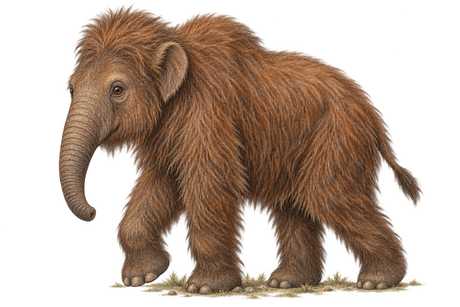 Young Woolly mammoth, natural-history illustration