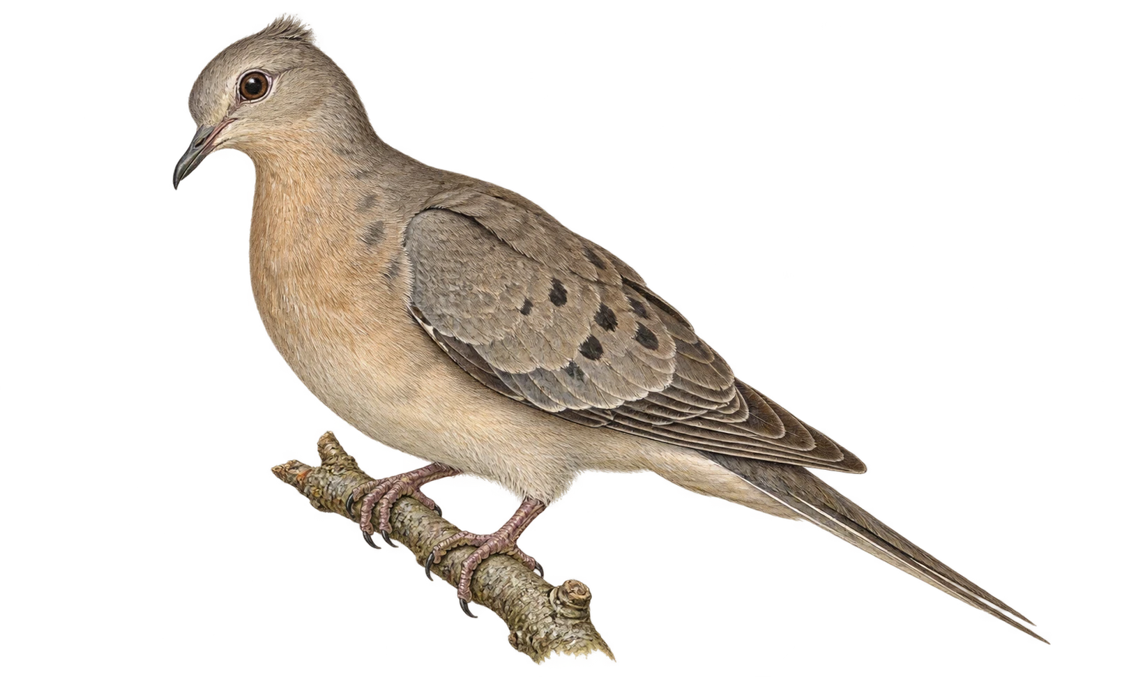 Young Passenger pigeon, natural-history illustration