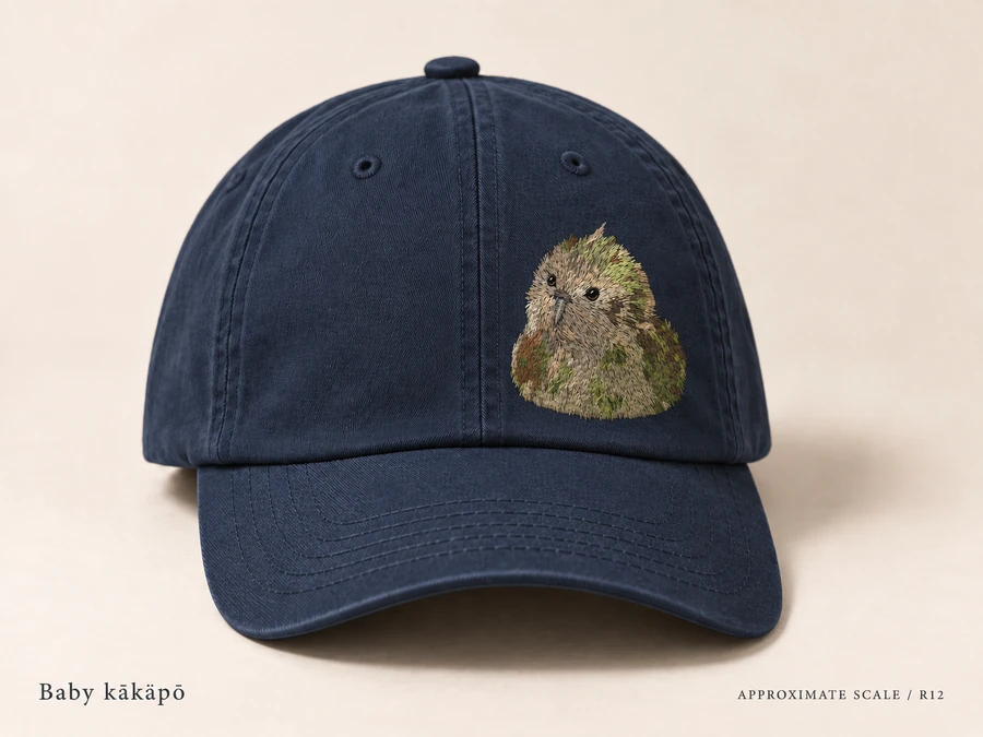 Earlier illustrative Kākāpō cap study; superseded design