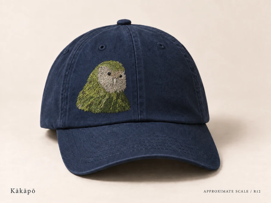 Earlier illustrative Kākāpō cap study; superseded design