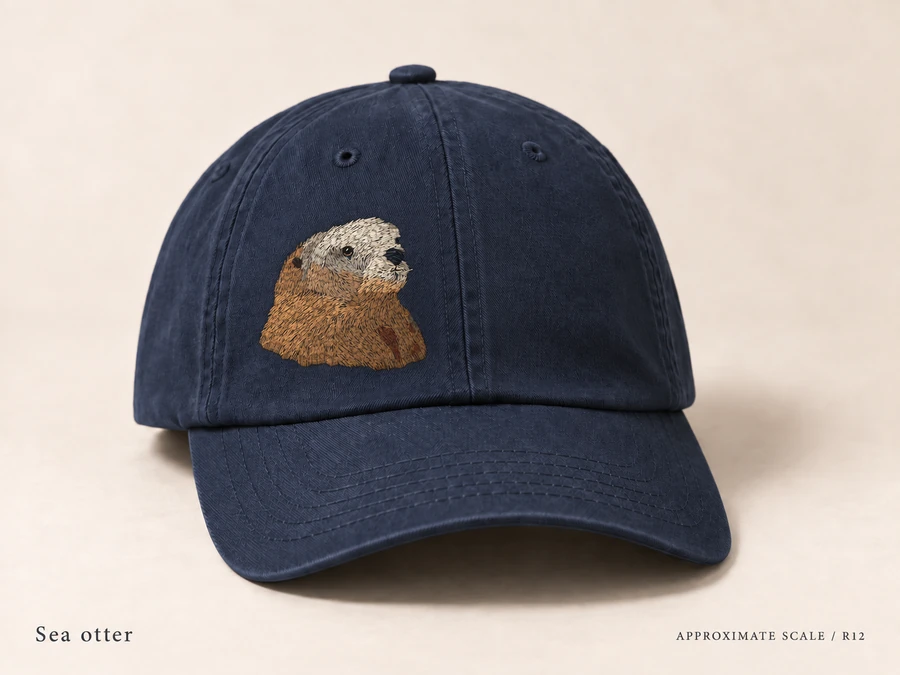 Earlier illustrative Southern sea otter cap study; superseded design
