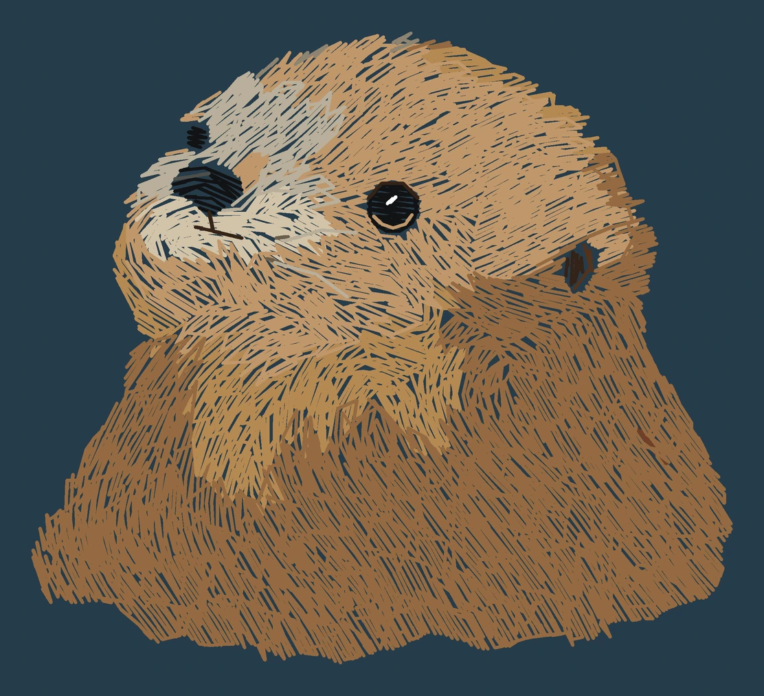 Current young Southern sea otter digitized embroidery study; not a sewn sample