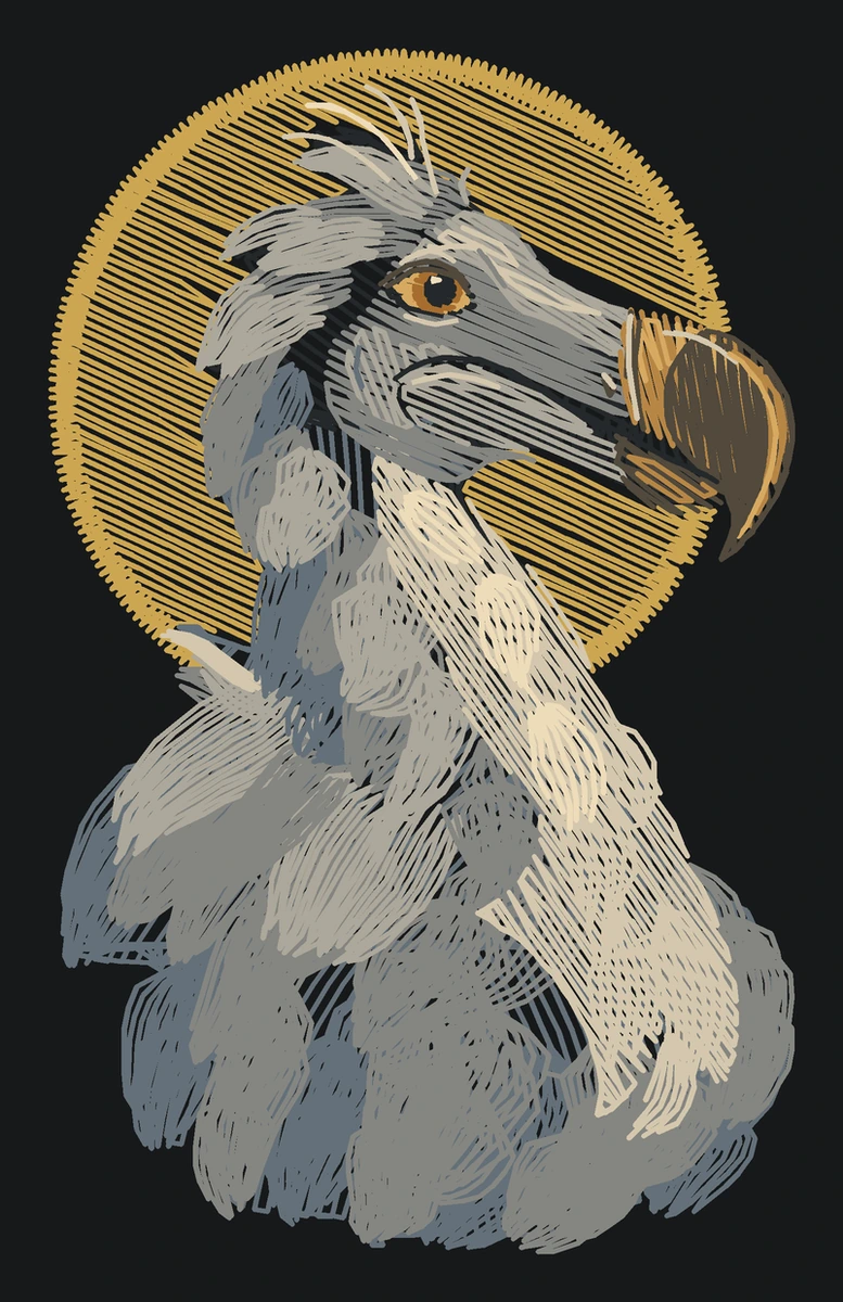Current adult dodo digitized design; not a sewn sample