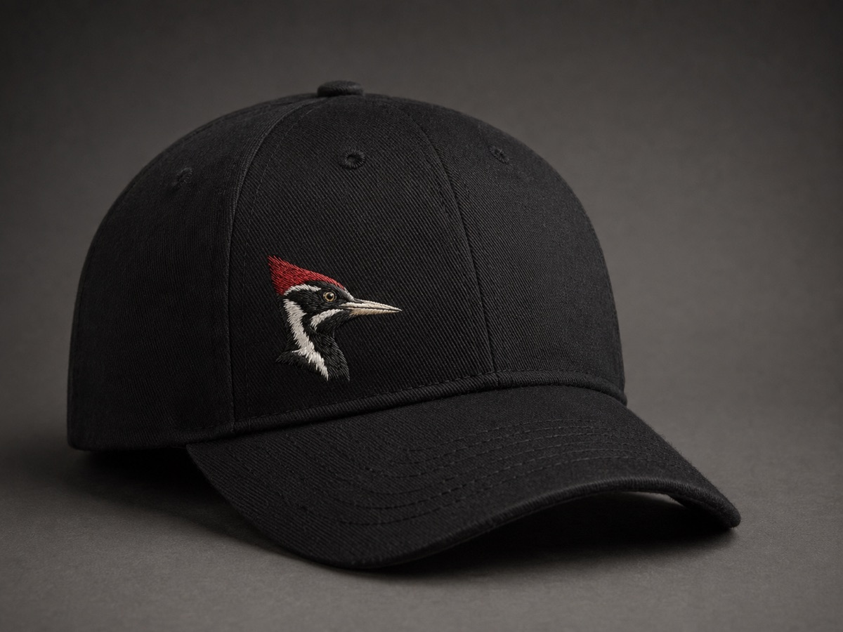 Ivory-billed woodpecker cap, front